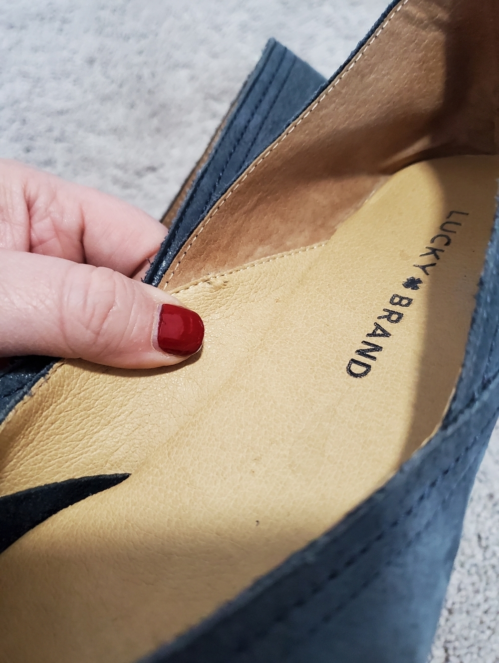 Lucky Brand Blue Alba Leather Flats Size 7.5 - Picture 5 of 9